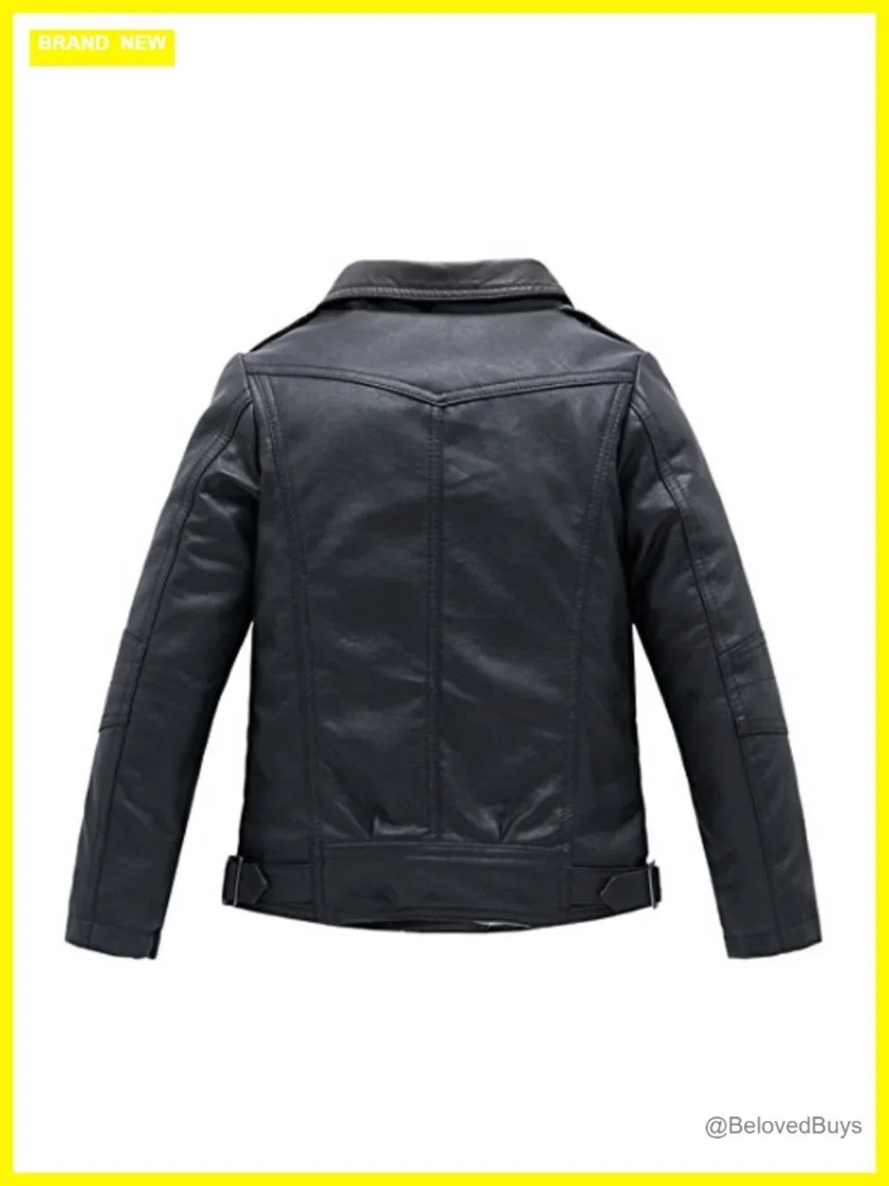 Kids Faux Leather Motorcycle Bomber Jacket - PU Soft Slim Fit Coat